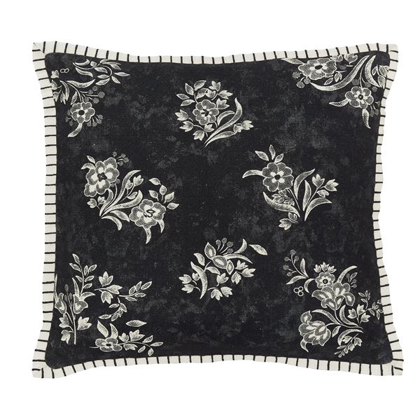 Regal Peacock Cushion - Charcoal White